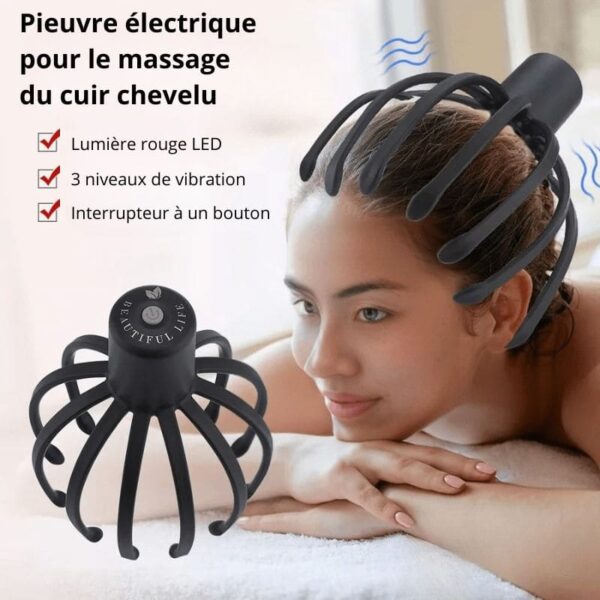 Pieuvre électrique pour le massage du cuir chevelu